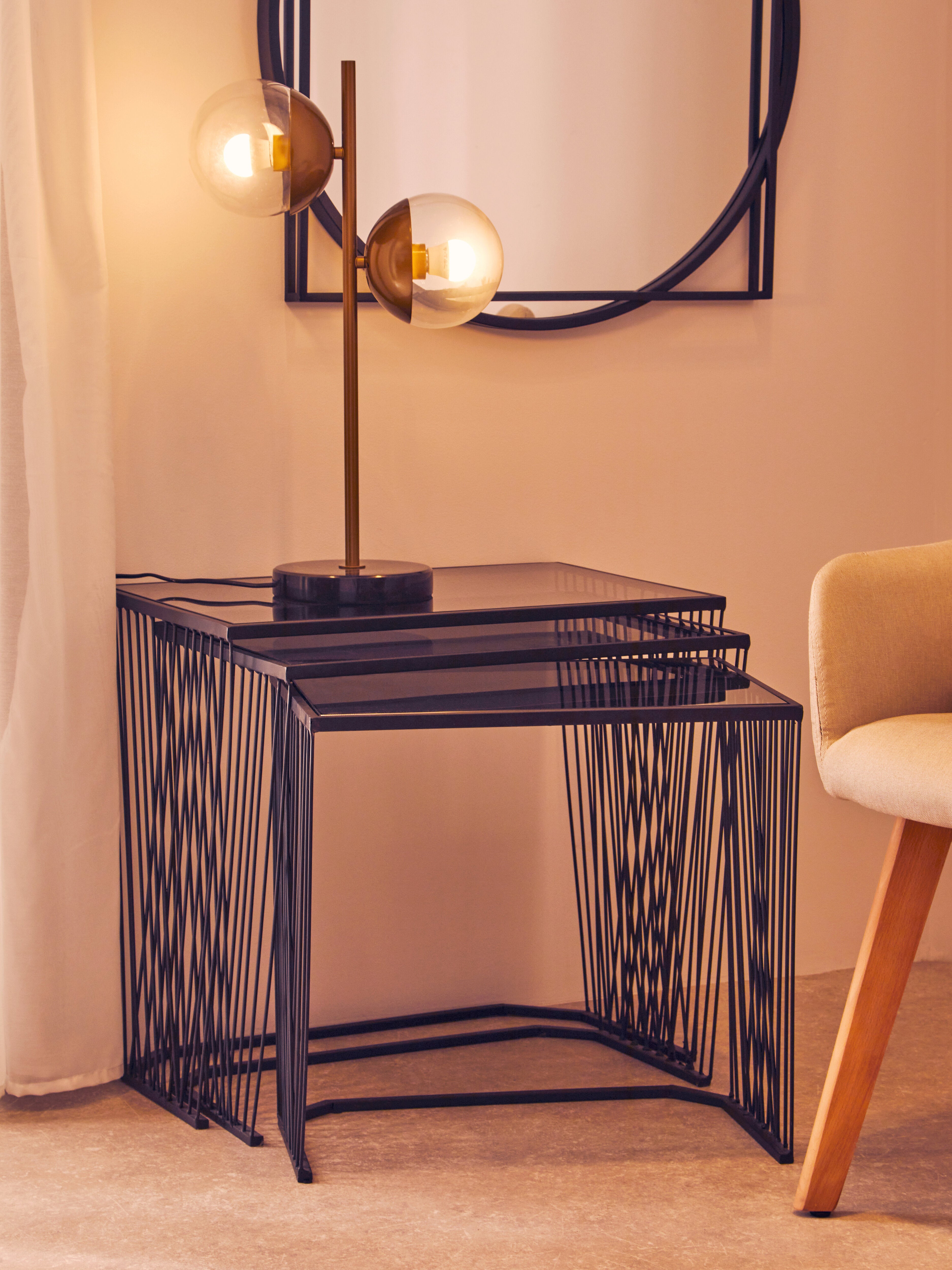 Kidston Large Table Lamp with Black Marble Base